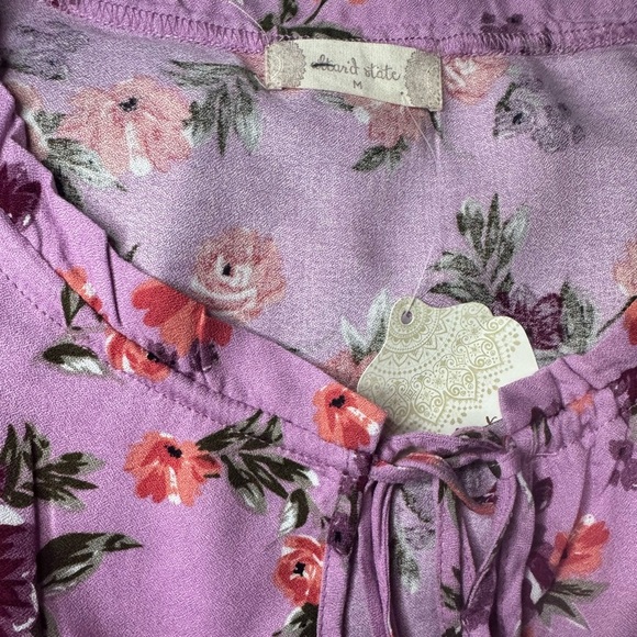 Altar’d State Floral Purple Sleeveless Top - Picture 3 of 3